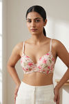 Zivame Floral Grace Padded Non Wired 3/4th Coverage Tshirt Bra - Light Pink Base With Flower — thumbnail 2